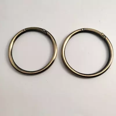 O-Rings Spring Open Clip 4 Inch Diameter Metal Brushed Gold Tone Ring (Lot Of 2) • $9.99