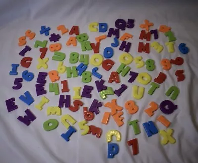 Vintage Lot Of 99 Refrigerator Magnet Letters And Numbers Plastic Homeschool • $10