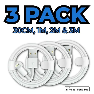 Fast Charger Sync USB Cable For Apple IPhone 5 6 7 8 X XS XR 11 12 13 Pro IPad • £5.85