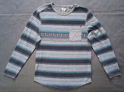 Volcom Long Sleeve Shirt Men's Small Gray Striped Crew Neck • $11.75