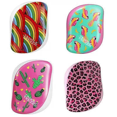 Tangle Teezer Puma Compact Detangler Hair Styler - Rainbow/Leopard/Cactus/Parrot • £11.99