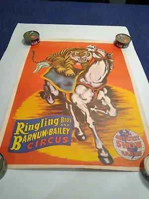 $14.23 • Buy Vintage Ringling  Bros. & Barnum & Bailey Circus  Poster Tiger & White Horse 