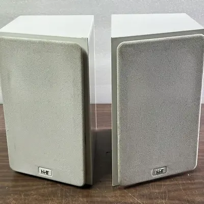 Vintage Pair NHT Speakers Model 1A White For Parts/Repair- See Photos & Info • $35