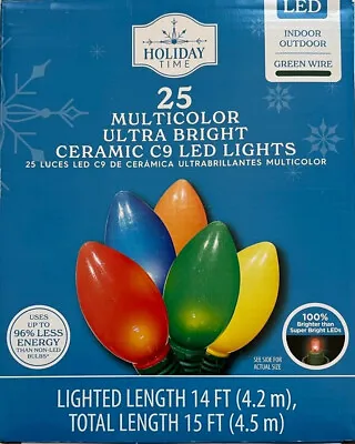 Holiday Time 25 Count Multicolor Super Bright LED C9 Christmas Party Color Light • $12