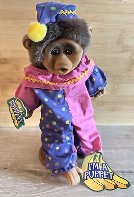 Vintage Monkey Puppet Full Body Novelty Inc.  Birthday Clown Hat Monkey W Tags • $34.99