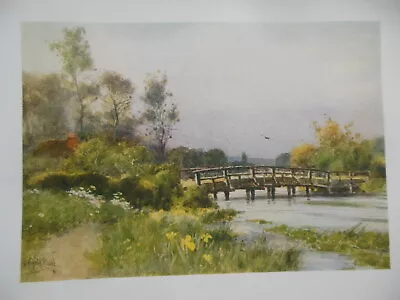 £7.99 • Buy Original Edwardian 1909 HAMPSHIRE Print Of Great Bridge, Romsey By Wilfrid Ball