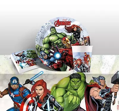 Avengers Party Tableware Decorations Marvel Party Plates/Cups/Napkins/Tablecover • £0.99