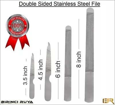 Stainless Steel Nail Files Double Sided Metal Nail File Manicure Pedicure Use UK • £1.69