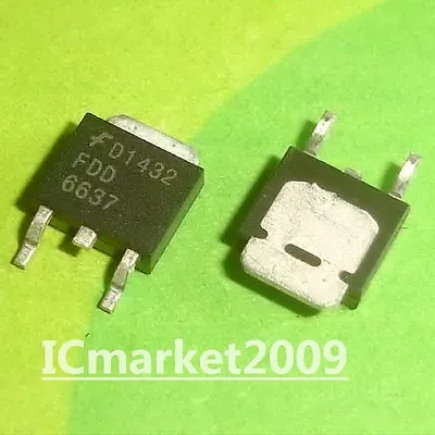 50 PCS FDD6637 TO-252 FDD 6637 35V P-Channel PowerTrench-R Mosfet Transistor • $17.49