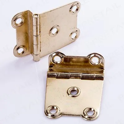 38mm/1.5  Cranked Surface Hinge -PAIR- Chest/Cabinet/Cupboard Door Wood Crank • £3.82