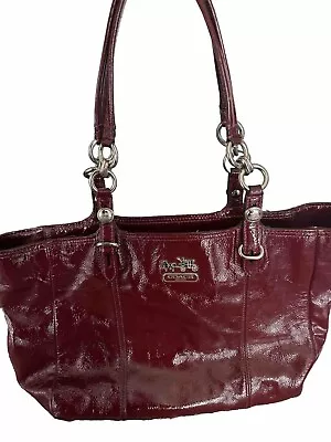 Coach Vintage Madison Red Mia Patent Leather Shoulder Satchel Tote # 15738 • $19