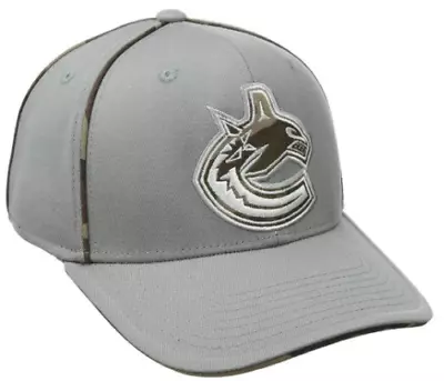 NHL Vancouver Canucks Mens SP17 Gray Camo Structured Flex Cap Gray L/X-Large • $16.40