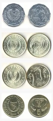 100 Uncirculated Coins Of Cyprus. 5 2 1 1/2 Cents. Beautiful World Coins.. • $275