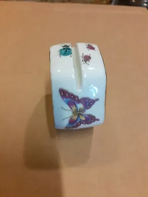 £15 • Buy 8 Ceramic Place Card Holding Napkin Rings, With Butterfly's And Fruit Decoration