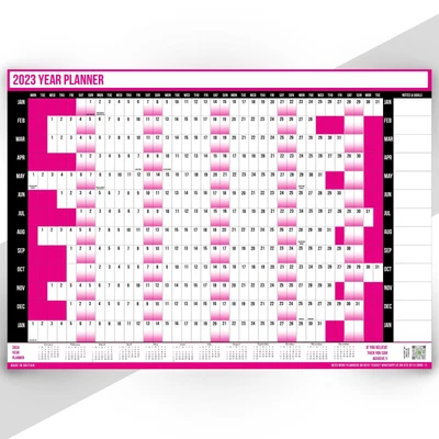 £2.99 • Buy 2023 A1-A2 Size Full Year PINK Wall Planner Calendar Home Office Work Organiser