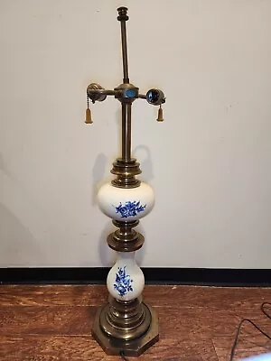 STIFFEL Blue/White Ceramic Delft-Style Table Lamp NICE! • $79.99