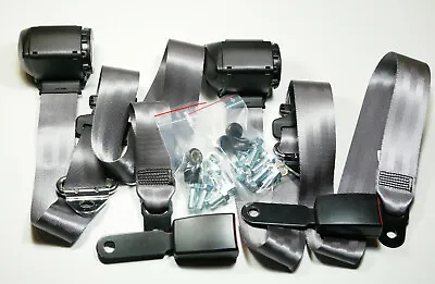 2 NEW MERCEDES SL 107  SLC 107 Agate Grey TRW / REPA SEAT BELTS GERMANY • $235