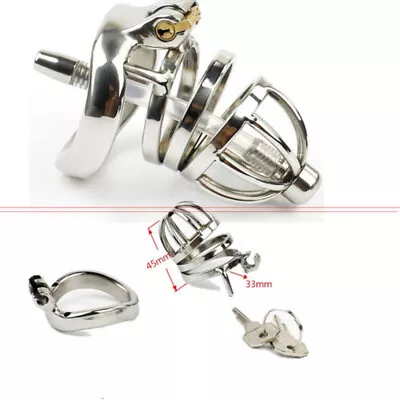 Male Stainless Steel Metal Chastity Belt Cage Device Restraint   Enlargel • £8.56