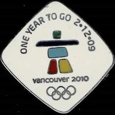 Nice 2010 Vancouver One Year To Go Olympic Games Mark Countdown Pin • $7.95