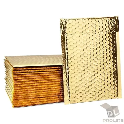 100 Extra Wide #0 Metallic Gold Poly Bubble Mailers 6.5x10 Perfect For DVD CD • $30.95