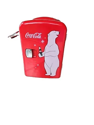 Coca-Cola Retro Personal 6-Can Mini Fridge Excellent Working Condition !! • $51.27
