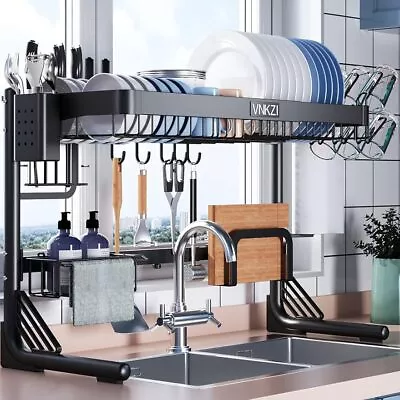 Over Sink Dish Drying Rack2 Tier Full Stainless Steel Storage Adjustable Length • $64.89