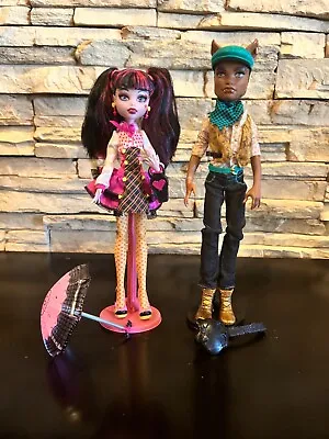 Monster High Forbitten Love Dolls Draculaura & Clawd Wolf W/Accessories Umbrella • $195.95