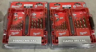 Lot Of 2 MILWAUKEE TOOLS 48-89-2331 15pc. Cobalt Drill Bit Set • $61.69