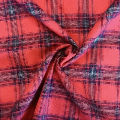 100% Brushed Cotton Fabric Checks Tartan Flannel Winceyette Soft 150cm Wide • £3.15