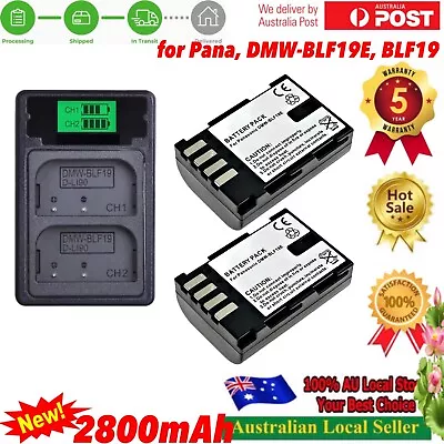 2x 2800mAh Battery + Usb Charger For Panasonic DMW-BLF19 DMC-GH3 DMC-GH4 DC-GH5 • $41.98