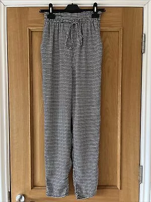 Zara BNWT Silk Style Check Trousers With Pockets Size XS • £13