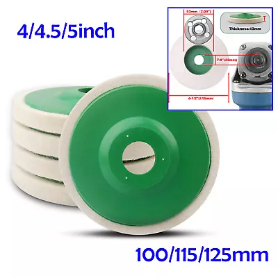 £3.95 • Buy 100 /115/125MM Wool Buffing Wheel Felt Polishing Disc Pad Kit For Angle Grinder 
