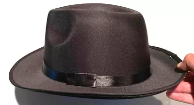 DELUXE BLACK FEDORA HAT Gangster Michael Jackson Costume Cap Adult Hip Hop Dance • $16.89