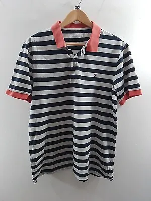 Farah Polo Shirt Size Large Fitted Striped • £12.99