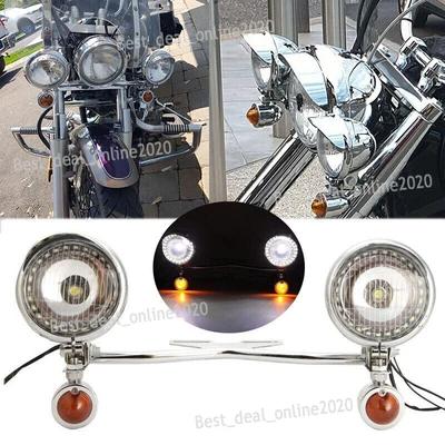 $91.96 • Buy Passing Turn Signals Fog Light Bar For Yamaha V-Star XVS 250 650 950 1100 1300