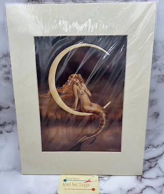 David Delamare Matted Signed Fantasy Art Print #16 The Waning Moon Mermaid • $45.89