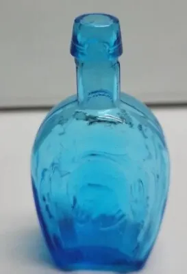 Miniature Blue Wheaton Horseshoe Bottle 3.5” H • $7.99