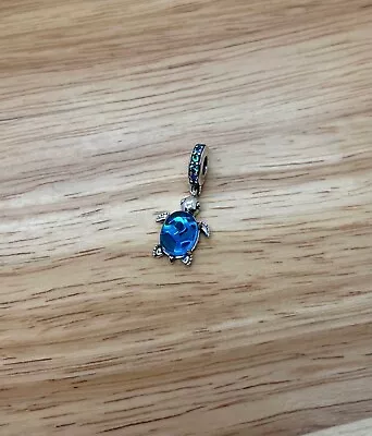 Brand New Pandora Silver ALE S925 Blue Murano Glass Sea Turtle Dangle Charm • £34.99