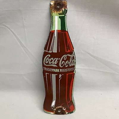 Coca Cola Bottle Vintage Style Porcelain Die Cut Coke Advertising Sign • $49.99