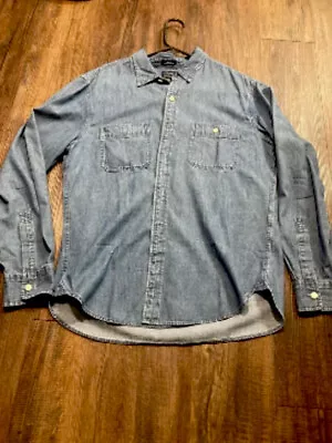 J Crew Chambray Shirt Mens Medium Slim Fit Blue Button Up Long Sleeve Casual * • $35