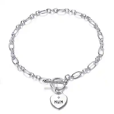 £8.99 • Buy Mum Charm Bracelet Created With Zircondia® Crystals By Philip Jones