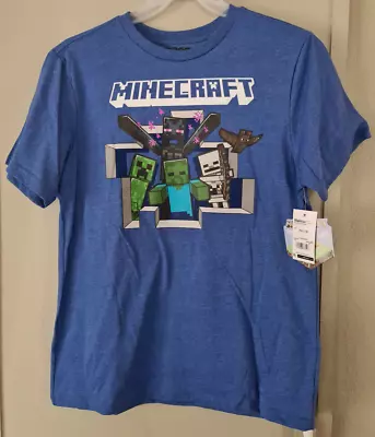 Mojang Minecraft Attack Squad Boys Blue Short Sleeve T-Shirt Size XXL (18) NEW • $9.40