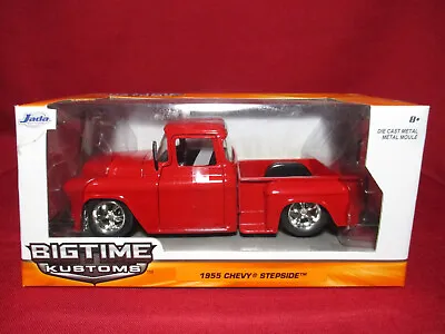 1955 Chevy Stepside Pickup Red Bigtime Kustoms Jada Toys 1/24 Scale Diecast Car • $79.99