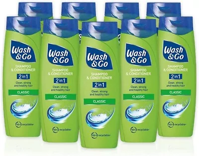 Wash & Go 2 In 1 Classic Shampoo And Conditioner  200 Ml Pack Of 9 Fast Delivery • £9.99