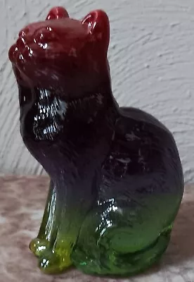 Solid Glass Sitting Cat Kitty Kitten Airbrushed - USA • $36.99