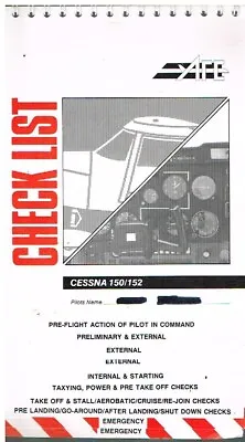 Cessna 150/152 Aircraft Pre-flight Take-off Flying Landing Shut-down Check List • $47.92