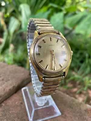 Vintage BENRUS Automatic Watch Men 25j 7175 441 Gold Tone Parts Repair Retro • $36.99