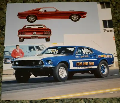 1969 Ford Mustang Mach 1 / Boss 302 Nhra Feature Print Picture 69 Red I 2 • $4.99