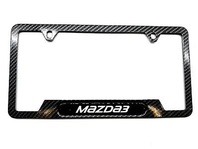 Carbon Fiber Stainless Steel License Plate Frame Mazda 3 Mazda3 Amazing Quality • $18.95