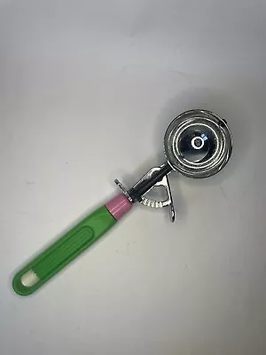 Vintage Retro Ice Cream Scoop Plastic Handle Made In Italy Green And Pink • $32.95